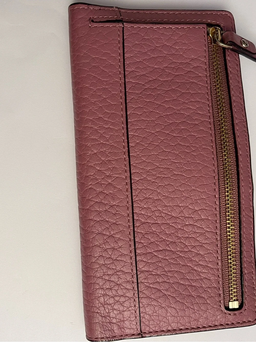 kate spade Pebbled Leather Wallet in Dusty Rose